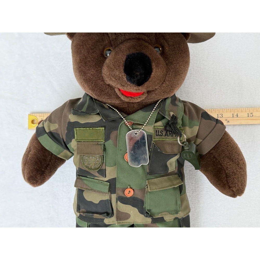 Bear Forces of America US Army Teddy Bear 21" Made in USA Military Camo Rare - Picture 12 of 16